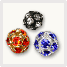 Boules strass 18 mm en verre de Bohême