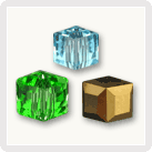 Cubes  6 mm en cristal 