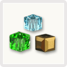 Cubes  4 mm en cristal