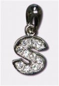Breloque strass lettre s x1