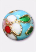 Cloisonnée ronde 7 mm turquoise x4