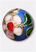 Cloisonnée ronde 7 mm bleu x4