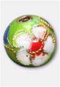 Cloisonnée ronde 7 mm vert x4