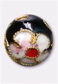 Cloisonnée ronde 7 mm noir x4
