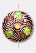 Cloisonnée palet 20 mm prune x1