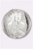 Feuille d'argent palet bombé 16 mm cristal x2