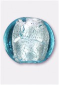 Feuille d'argent palet bombé 16 mm turquoise clair x2