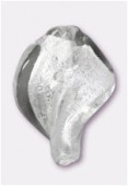 Feuille d'argent torsade 15x20 mm crystal x2
