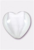 Oeil de chat coeur 12 mm blanc x4