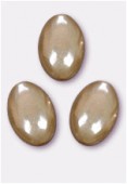 Palet ovale 16x11 mm shiny beige x2