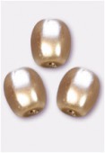 Grain nacré 6x4,5 mm beige x24