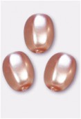 Grain nacré 6x4,5 mm beige rosé x24