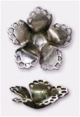 Estampe fleur 22 mm argent vieilli x1