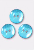 Bouton en nacre 18 mm turquoise x100