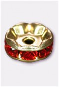 Rondelle strass 4,5 mm hyacinth / or x4