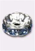 Rondelle strass 5 mm light sapphire / argent x4