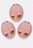 Palet ovale 16x11 mm rose / crystal x2