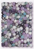 Facette 4 mm mélange bouquet de violettes x50