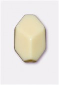 Losange à facettes en résine 20x12 mm ivoire x4