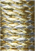 Cuir synthétique tressé argent / or x92cm