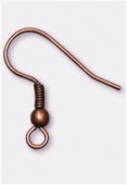 Crochet d’oreille 18 mm cuivre x2
