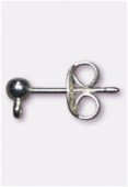 Clou d’oreille boule 13x5 mm argent x2
