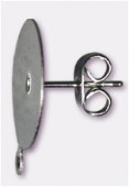 Clou d’oreille support à coller 14 mm argent x2