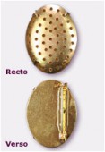Broche tamis ovale 30x23 mm or x1