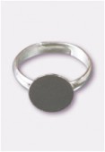 Bague réglable support à coller 10 mm argent x1