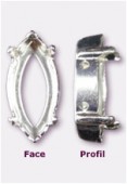 Sertissure pour navette 10x5 mm argent x1