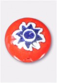 Perle en verre palet bombé MUR5 orange x4