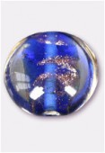 Perle en verre palet bombé VP53 bleu x2