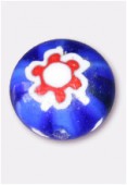 Perle en verre palet bombé MUR5 bleu x4