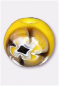 Perle en verre ronde MUR1 jaune x2