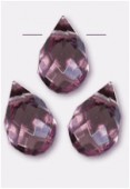 Goutte à facettes 6x9 mm amethyst x6