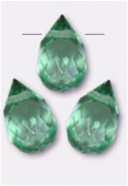 Goutte à facettes 6x9 mm green glass x6