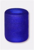 Perle en verre tube VTP1 bleu foncé mat x8