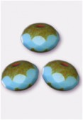 Ronde aplatie 6x9 mm blue turquoise picasso x6