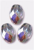 Olive à facettes 13x10 mm crystal AB x4