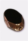 Palet ovale à tranche facettée 11x8 mm jet antiqued bronze x4