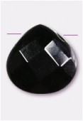 Larme à facettes 16x16 mm black glass x1