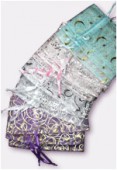 Pochon organza à motifs variés x12
