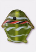 Perle en verre poisson VP38 olivine mat x2