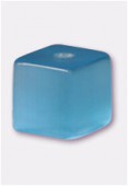 Oeil de chat cube 6 mm turquoise x8