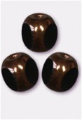 Perle 3-cut picasso 6 mm jet antiqued bronze x12