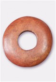 Donut en bois 37 mm marron x2