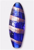 Perle en verre tube VTA8 bleu foncé x1