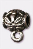 Attache breloque en métal 8x6 mm argent vieilli x2
