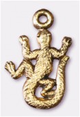 Breloque en métal lézard 12x20 mm or x2