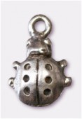 Breloque en métal coccinelle 10x16 mm argent vieilli x4